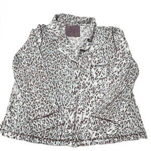 Lux vintage-style Loungewear Soma Vintage PJ's Set Leopard Print Top L/Pants XL